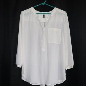NYD cream sheer blouse